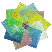 闪亮彩色珠光纸电光纸镭射纸正方形儿童手工折纸千纸鹤玫瑰花彩纸