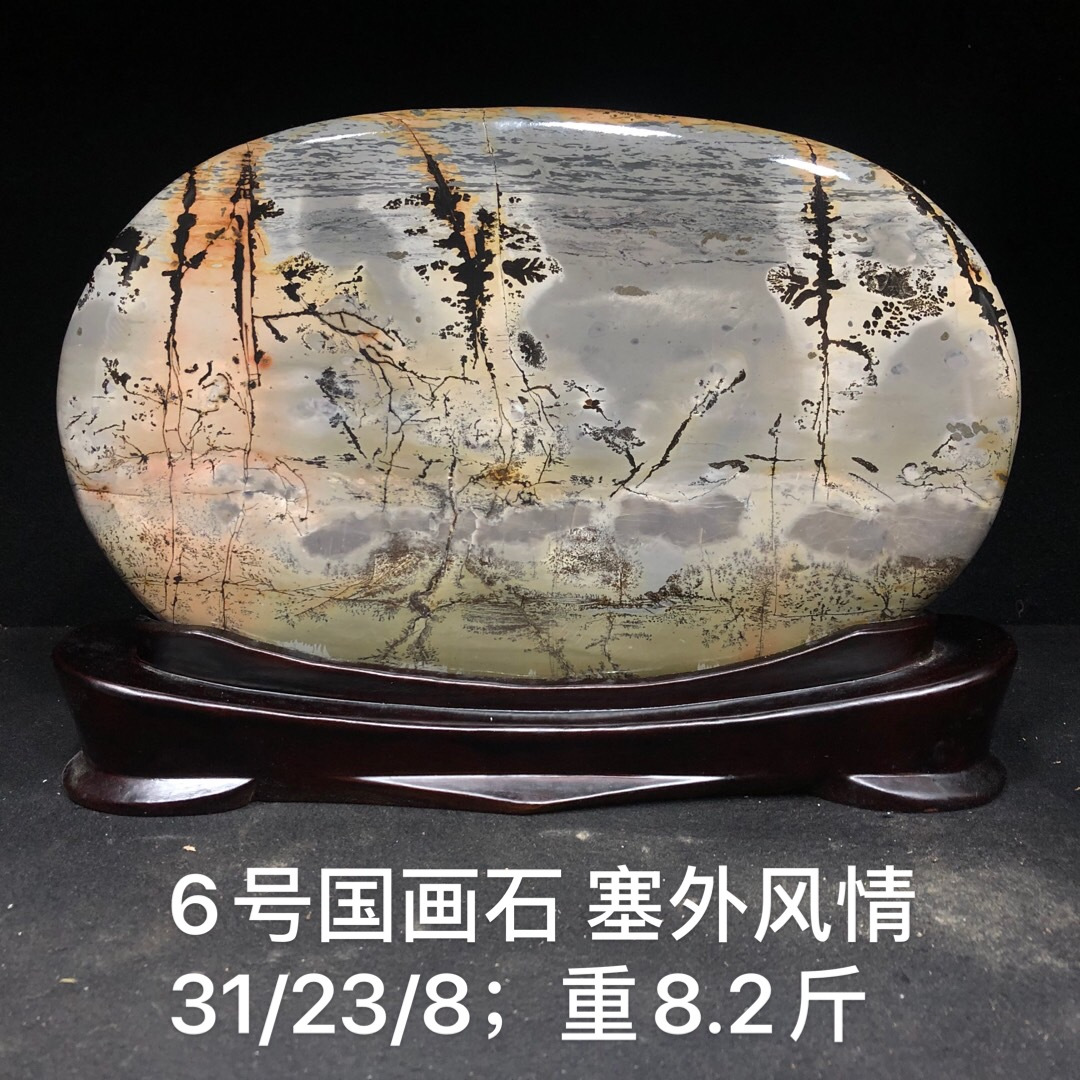 广西国画石原石摆件天然观赏石大型奇石精品草花石画面石收藏6号