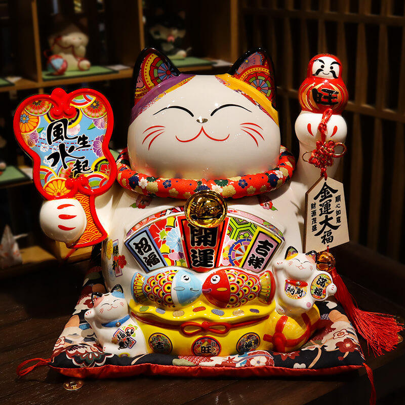 福缘猫特大号开运大嘴招财猫摆件店铺开业创意礼品陶瓷家用储蓄罐