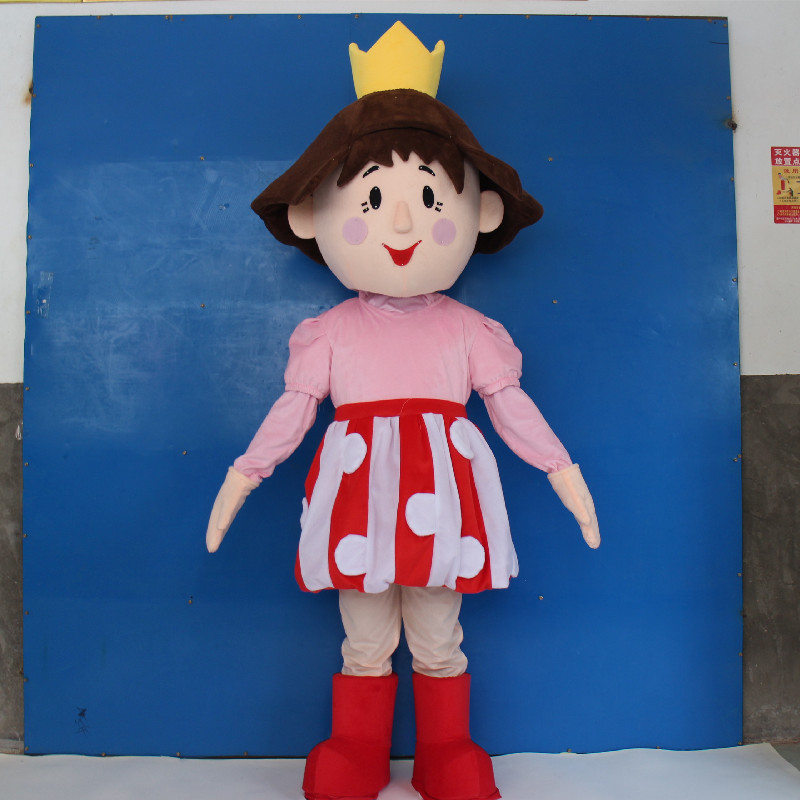 制作动漫画人物童话小公主毛绒皇冠女孩道具行走学生卡通人偶服装