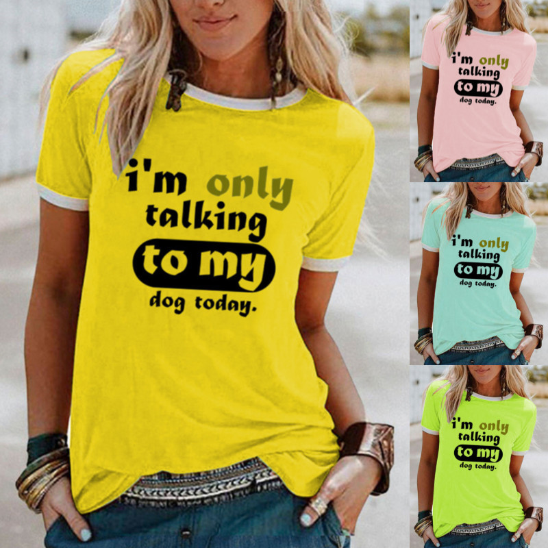 跨境wish ebay 亚马逊 趣味 字母 图案印花撞边撞色短袖t恤-阿里巴巴