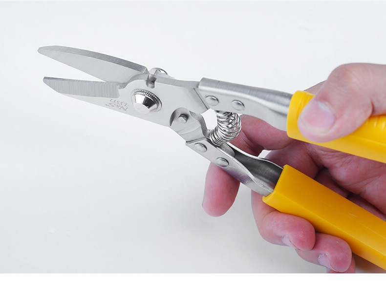 南狮不锈钢剪铁皮铁丝剪园艺修枝剪刀工业家用弹簧复位电工线槽剪