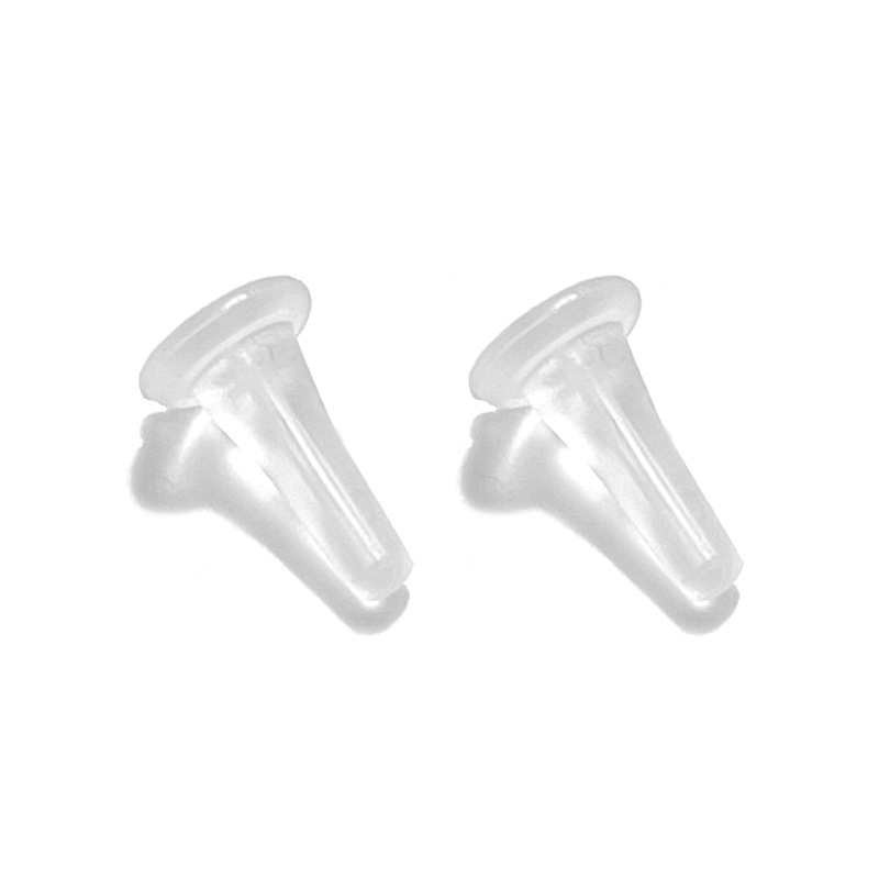 Plastic Transparent Earplug Sterling Silver Ear Stud Protective Cover Safety Anti-Tie Earrings Back Plug Single Hole Ear Can Not Be Forced through the Back of the Ear