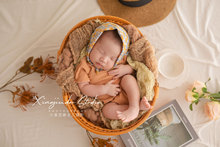 新生儿满月拍照道具婴儿宝宝摄影服装儿童月子照辅助编织影楼道具