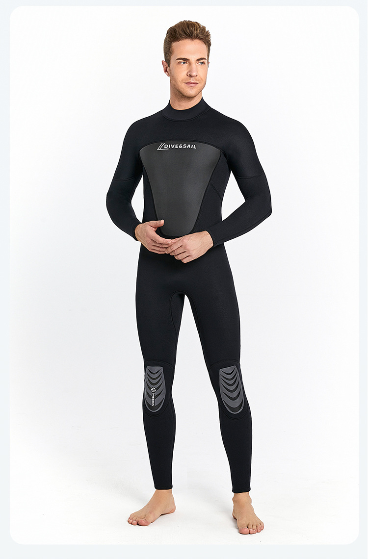 dive&sail保暖潜水服3mm长袖连体湿式潜水衣男防晒游泳浮潜冲浪服