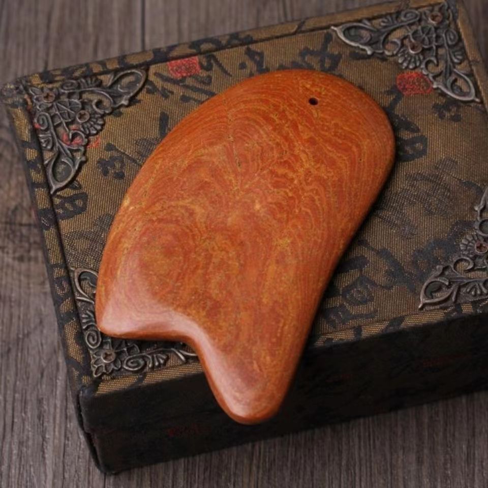 天然泗滨玄黄砭石刮痧板套装红砭石刮痧板砭石刮痧板梳子全身通用