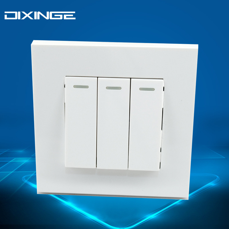 欧式美式明装开关 美标三开单控开关 酒店轻触开关