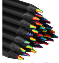 3pcs/mix Rainbow Pastel Pencil 7 Colors Concentric Crayons跨