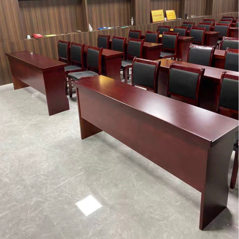 2米条形桌培训桌木皮办公会议室桌椅组合
