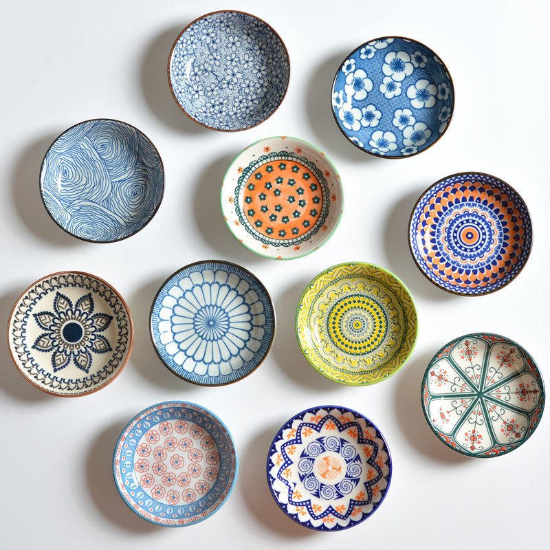 陶瓷小碟子家用调味碟酱油碟火锅蘸酱料碟创意圆碟醋碟咸菜小吃碟