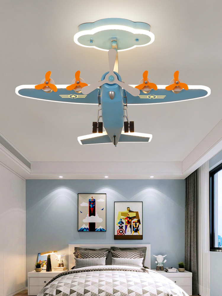 [Cross-Border] Macaron Aircraft Light Children's Room Bedroom Ceiling Light Creative Nordic Simple Cartoon Room Shape