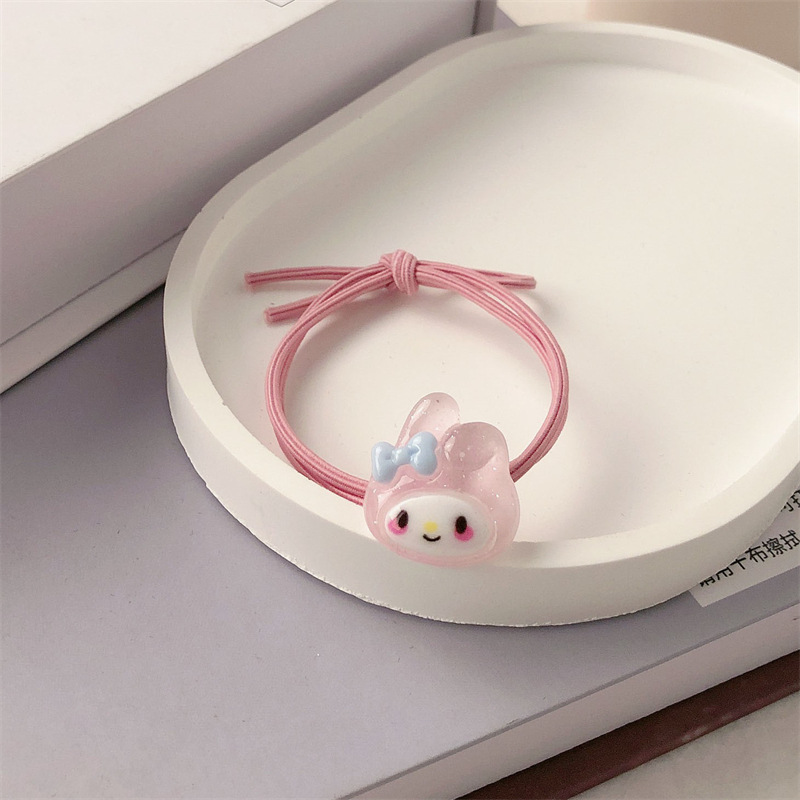 MIZI Transparent Cartoon High Elastic Hair Rope Pacha Dog Ins Girl Heart Couple Cute Headwear Hair Ring Small Rubber Band hair accessories