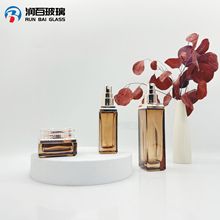 现货新款奥尔滨四方玻璃瓶30g-100ml 膏霜瓶精华液瓶化妆品玻璃瓶