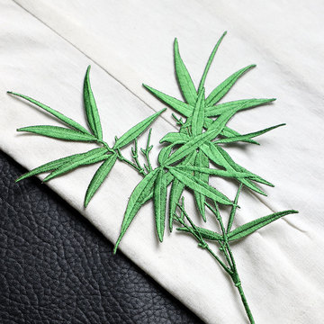 竹子中国风大号刺绣布贴团队服装diy创意国潮绣片装饰背胶可熨烫