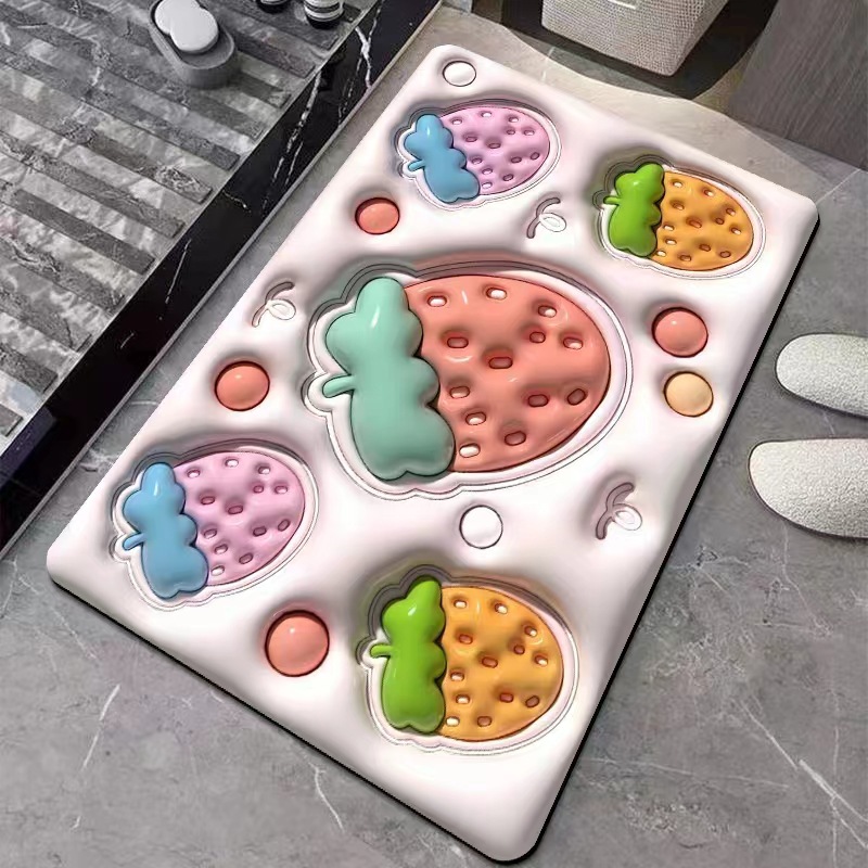 Popular 3D Three-Dimensional Expansion Flower Soft Diatom Ooze Floor Mat Bathroom Absorbent Non-Slip Foot Mat Door Mat in Stock