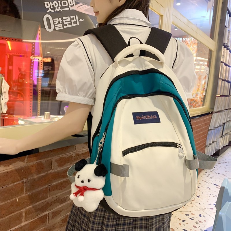 Schoolbag Female College Student Contrast Color Backpack High School Junior High School Student Sports Backpack