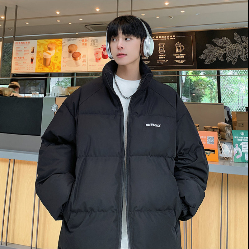 Tiktok Popular Cotton-Padded Jacket Men's New Thickened Puffer Jacket Loose Fashion Brand Cotton-Padded Jacket Winter Warm down Jacket