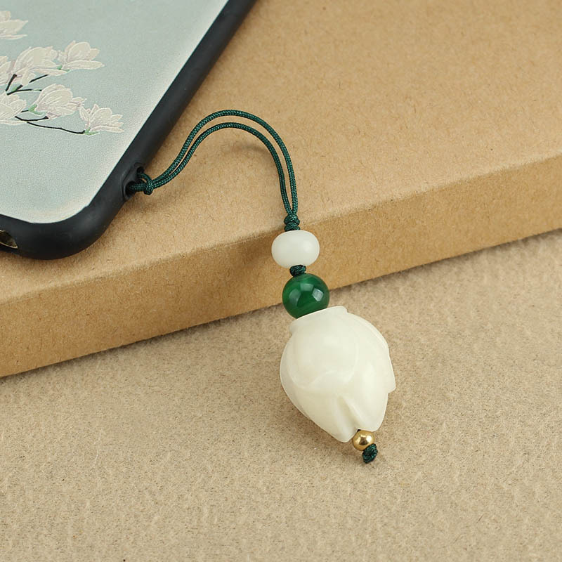 Bodhi Root Magnolia Mobile Phone Pendant Cute and Exquisite Phone Chain Lanyard Small Pendant Men and Women Creativity Pendant for Bags