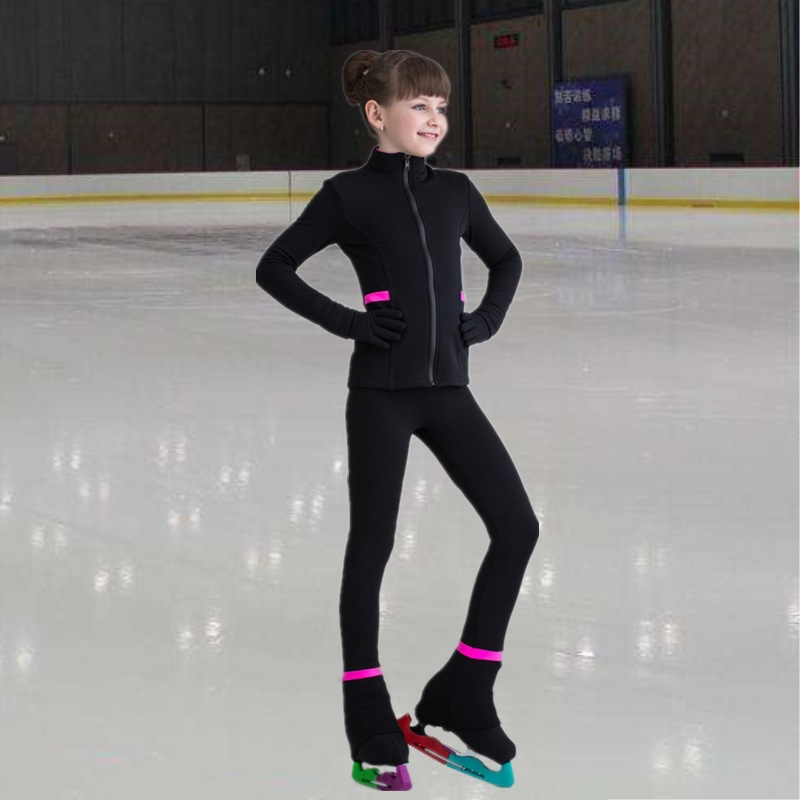 儿童花样滑冰服滑冰裤运动服裤子成人女童冰球训练服表演溜冰加绒