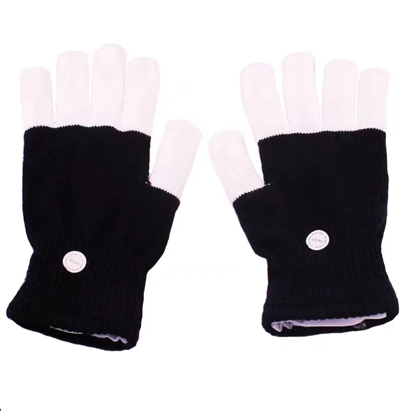 Led Colorful Glowing Cool Gloves Rainbow Halloween Gift Fluorescent Dance Performance Props