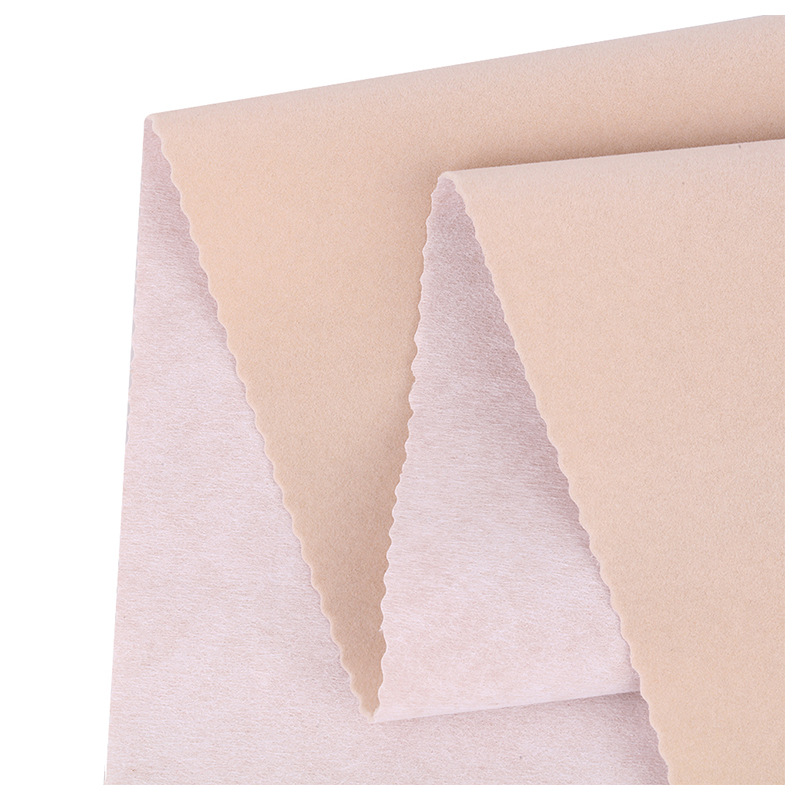 Beige Flocking Cloth Plush Cloth Single-Sided High-End Packaging Watch Box Lining Slitting Processing Spunlaced Bottom Flocking Cloth