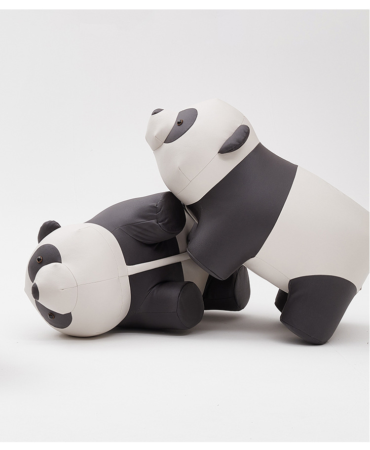 可爱萌宠家用客厅门口儿童凳子简约网红创意熊猫设计师卡通动物凳