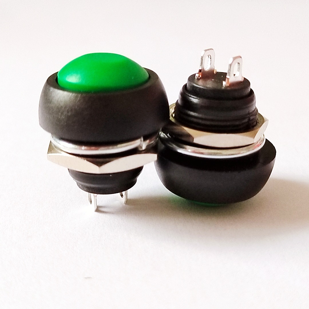 小型微动开关圆形防水开关pbs33b无锁复位红绿黑黄蓝