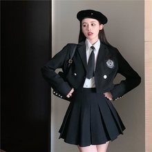 jk套装制服美式学院风百褶裙西装韩剧穿搭2024新款春季一整套韩系