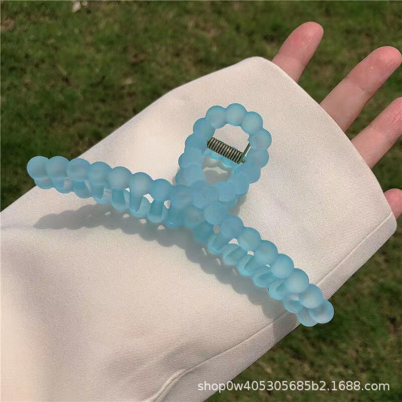 Yingmin Accessory Frosted Plastic Shark Clip Back Head Large Grip Female Summer High Sense Hair Claw Transparent Hair Clip New Hair Accessories