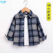 Boys long-sleeved plaid shirt children baby spring and fall