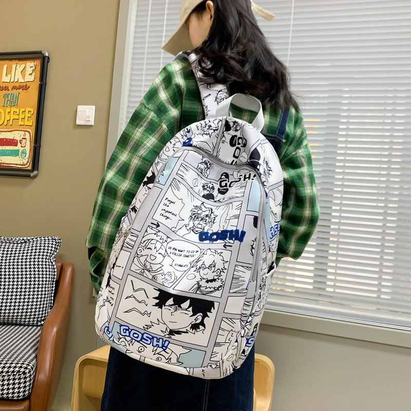 Personalized Daily Graffiti Boys and Girls Campus All-Match Ins Trendy Cool Japanese Junior High School High School and College Student Backpack