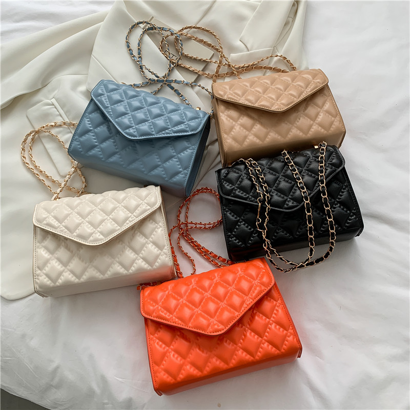 Rhombus Chain Small Bag for Women 2022 Spring and Summer New Trendy All-Match Messenger Bag Texture Special-Interest Shoulder Bag