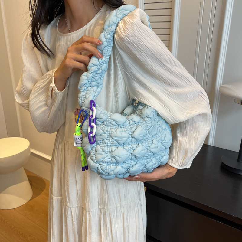 Trendy Women's Bags Girl Heart MiuMiu Bag Shoulder Underarm Bag Unique Bubble Cloud Bag Summer New Korean Puff