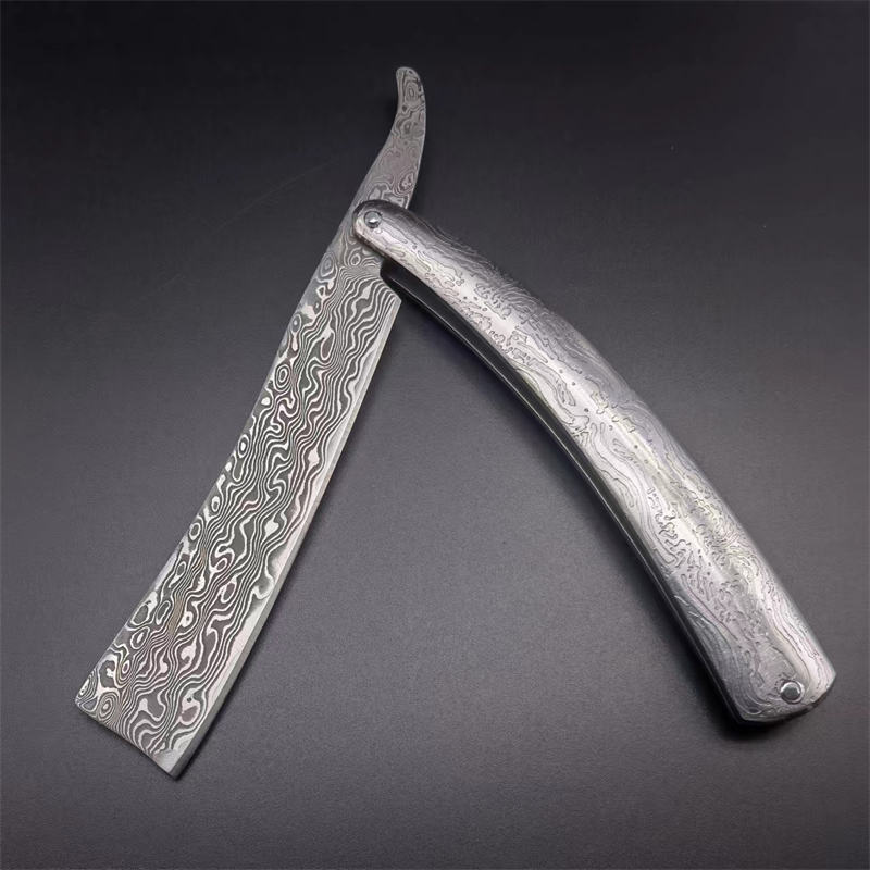 大马士革复古剃刀手动刮刀理发老式刮刮脸刀剃须刀理发店修面刀