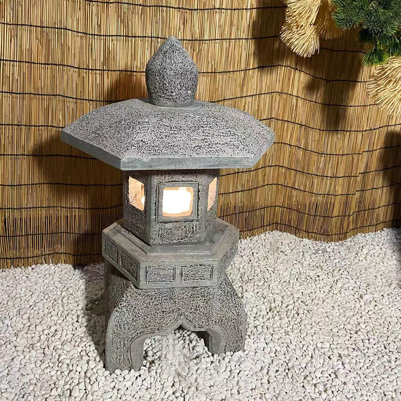 仿古石雕石灯笼石头灯户外草坪灯日式庭院花园酒店中式