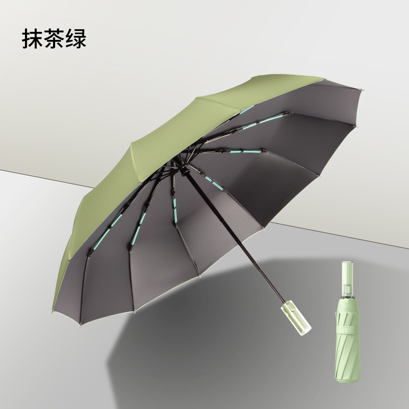 12-Bone Double Dragon Framework Umbrella Crystal Machinery Umbrella 10-Bone Automatic Folding Sun Umbrella Sun Shade UV Protection Advertising Umbrella