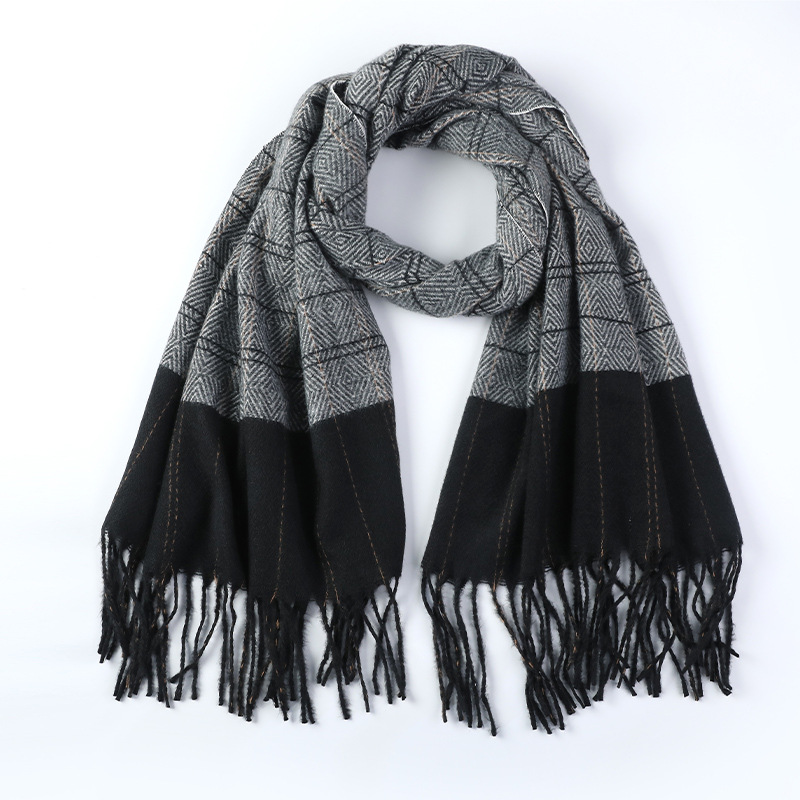 New Style Cashmere-like Bristle British Plaid Scarf Shawl Scarf Yarn-Dyed European and American Popular Manufacturers Sales