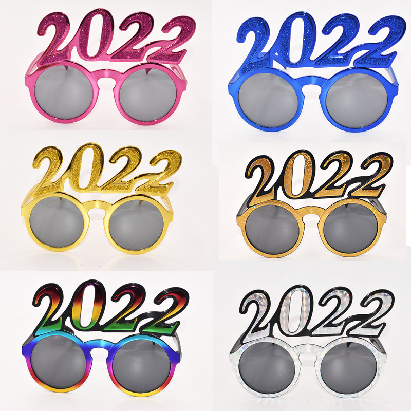 2022派对搞怪眼镜 跨年舞会拍照道具 庆祝元旦年会 数字眼镜