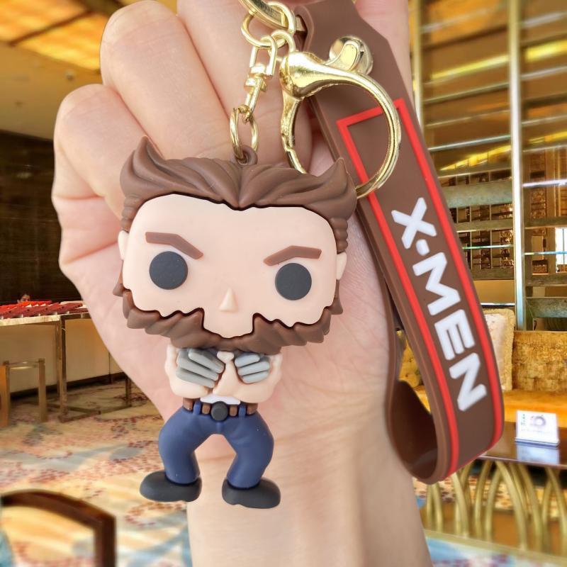 Cross-Border New Arrival Marvel X-Men Keychain Handbag Pendant The Wolverine Cartoon Doll Car Key Chain Wholesale