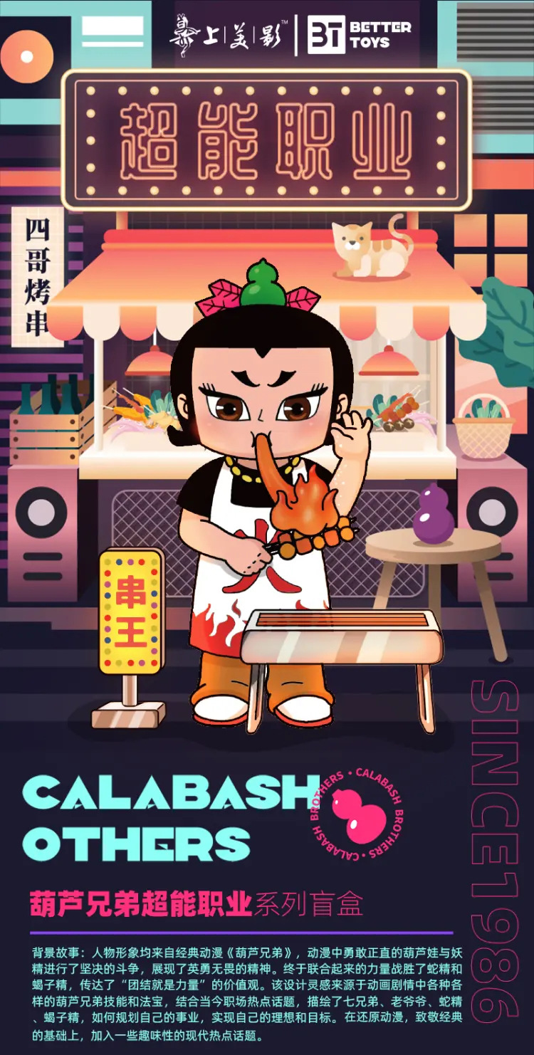 正版特价葫芦娃兄弟超能职业系列盲盒手办公仔摆件潮流玩具