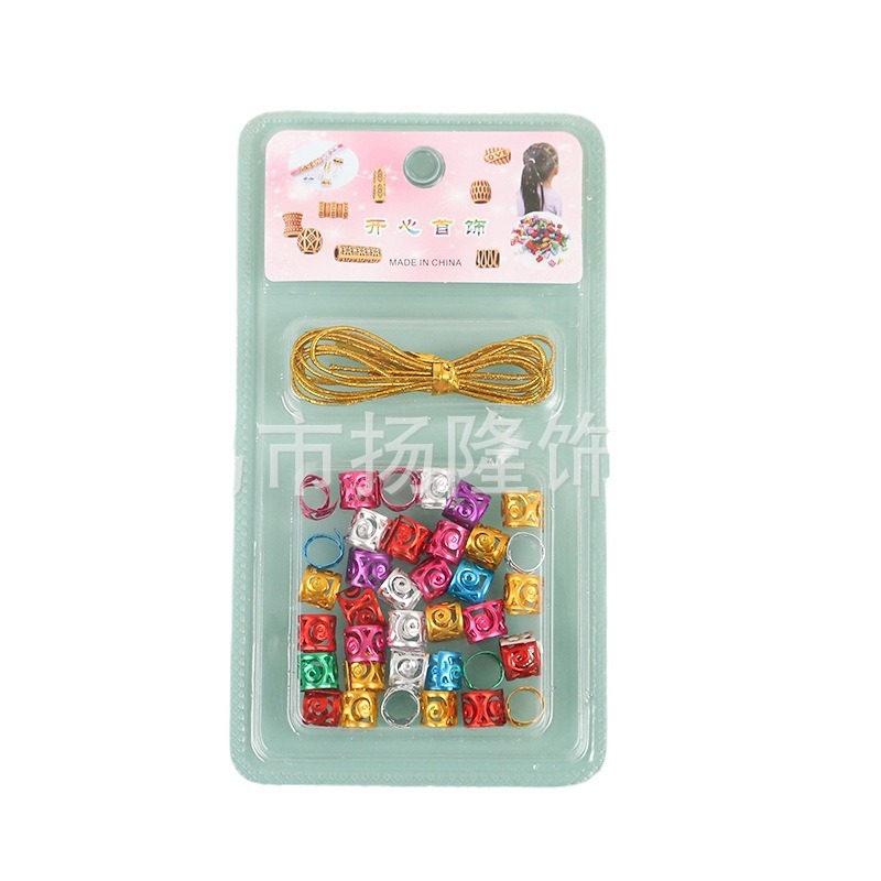 8*9 New Children Headwear DIY Dreadlocks Buckle Electroplating Hollow Cross-Border Reggae Braid Hair Extension Ring Hair Beads Hair Accessories