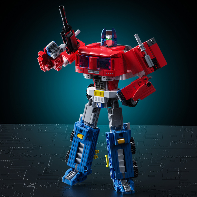 信宇盘古擎天机器人拼装玩具汽车儿童变形积木赛车跨境变形玩具采购