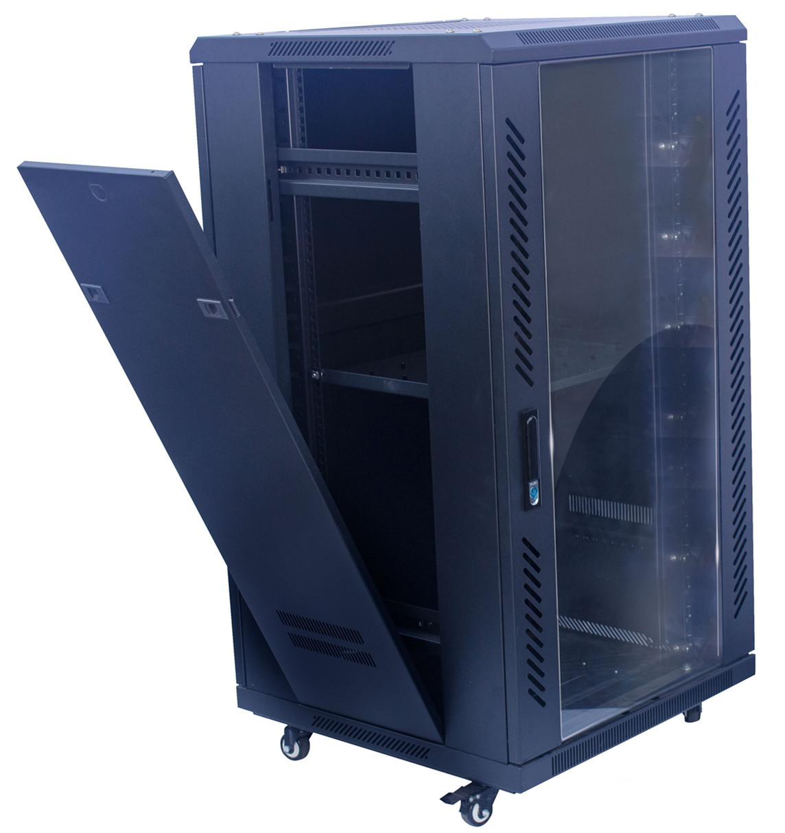 18u网络机柜 19寸标准 1米网络机柜 钢化玻璃门立式机柜-阿里巴巴