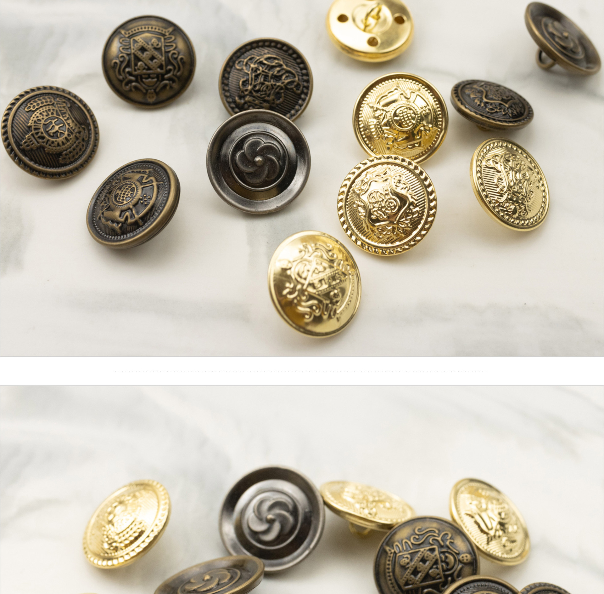 双色古银金青古铜盾牌毛衣风衣大衣金属钮扣jk制服外套纯黄铜纽扣