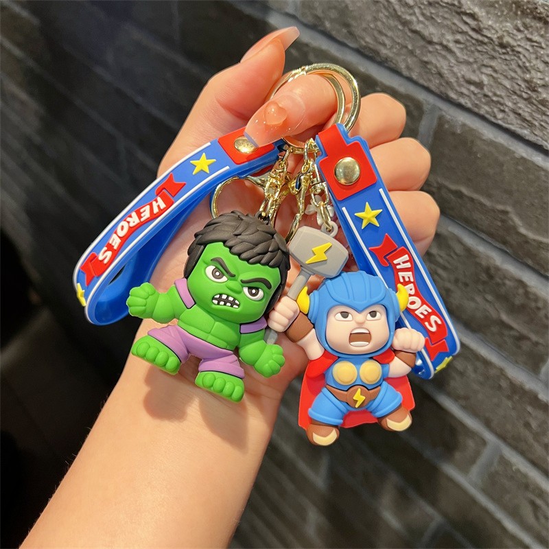 Creative Avengers Keychain Cute Little Tree Man Rocket Raccoon Marvel Iron Man Key Chain Wholesale