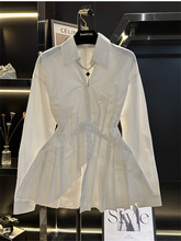 韩版职业不规则白色衬衫女春秋别致新款衬衣今年流行上衣