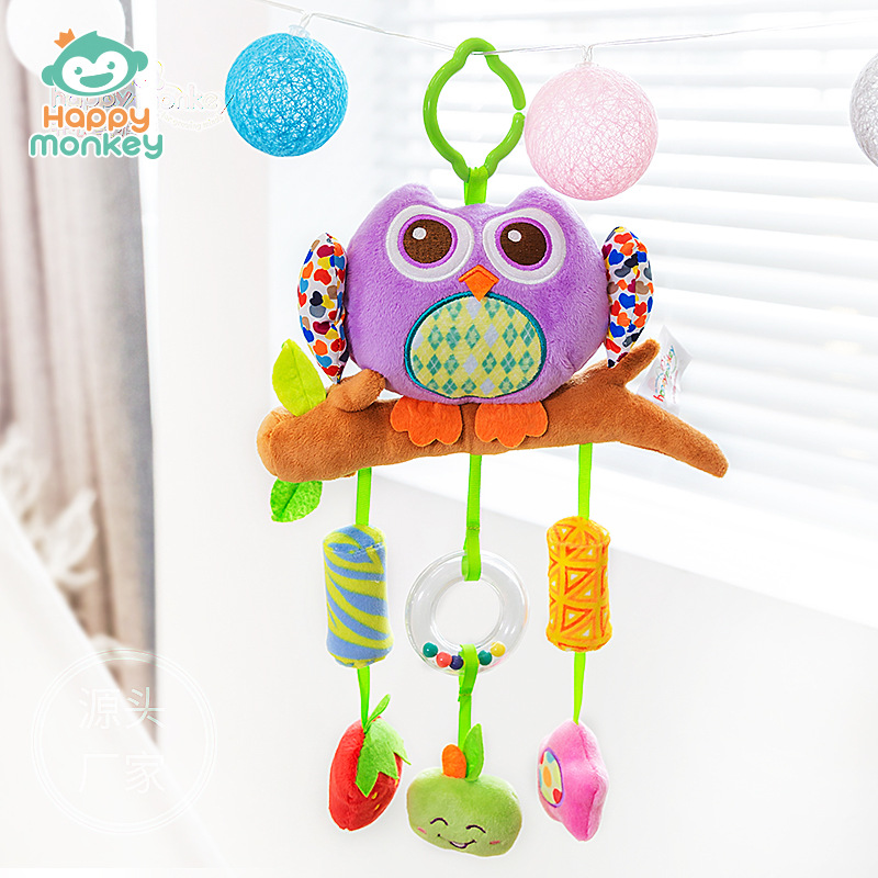 Happy Monkey Baby Toys Rattle Bed Bell Stroller Pendant Wind Chimes Baby Toys Factory Wholesale