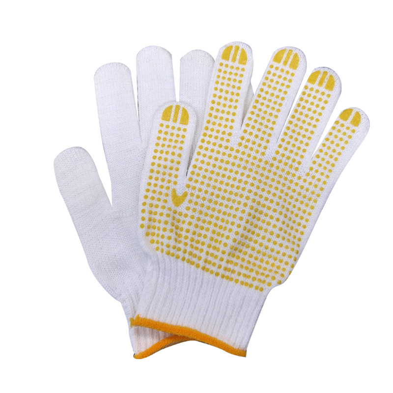 Factory Wholesale Bead Gloves Wear-Resistant Non-Slip Dispensing Ten-Pin Thickened Cotton Yarn Wool Spinning Point Plastic Work