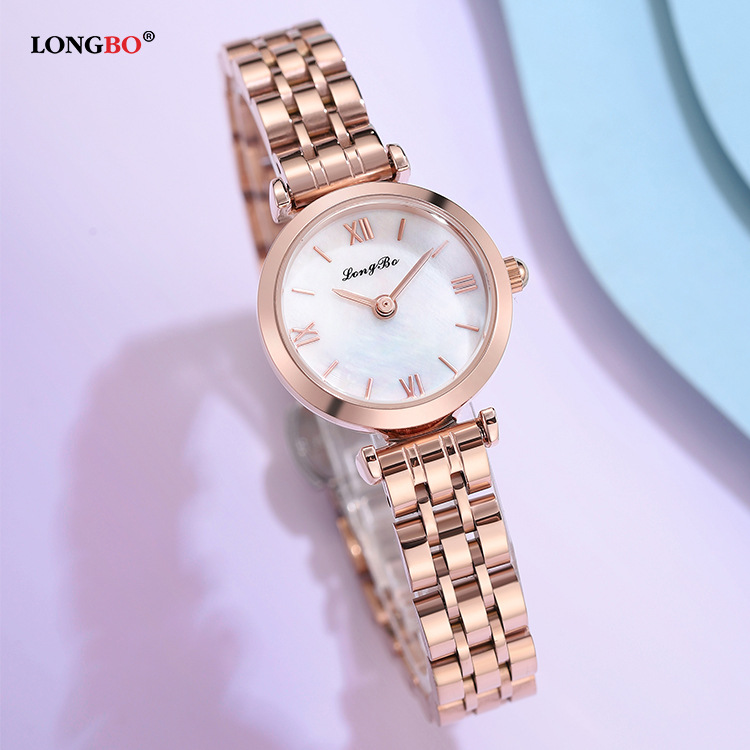 新款女表龙波小众简约气质高级感两针钢带ins风石英防水学生腕表