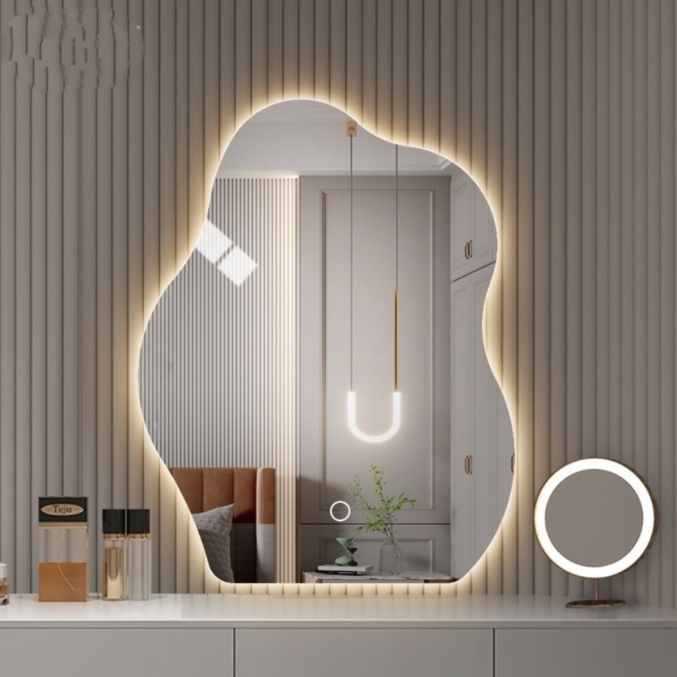 Creative Irregular Led Mirror Cloud Mirror with Light Dressing Mirror Touch Smart Bathroom Mirror Light Mirror Dressing Table